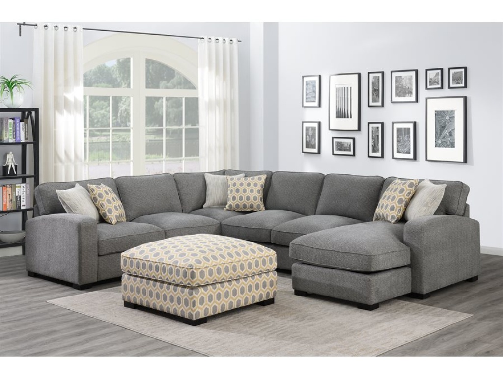 Lsf Corner Sofa W / 2 Pillows-Light Grey - image 5