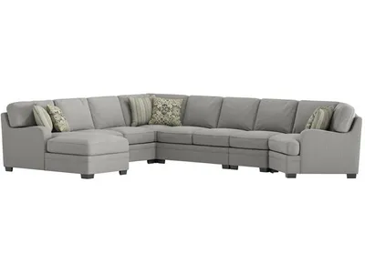 Analiese-6Pc Modular Sectional W / 6 Pillows -Lt Grey