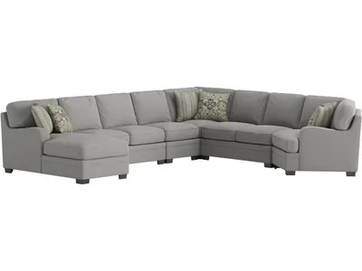 Analiese-6Pc Modular Sectional W / 6 Pillows -Lt Grey