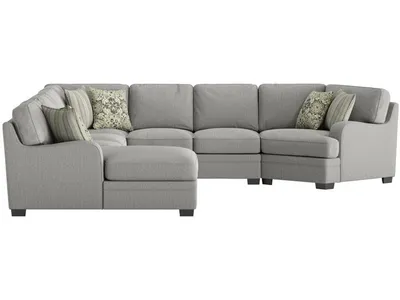 Analiese-5Pc Modular Sectional W / 6 Pillows -Lt Grey - Alternative View