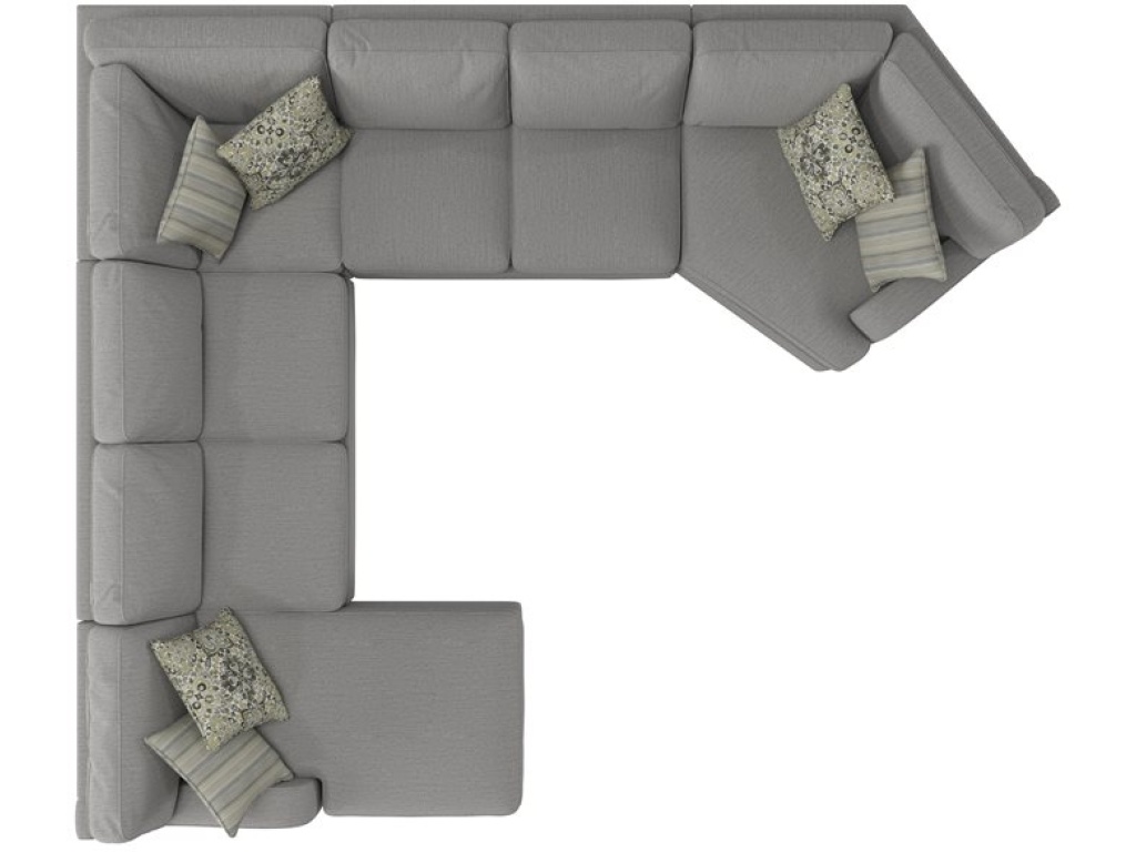 Analiese-5Pc Modular Sectional W / 6 Pillows -Lt Grey - image 2