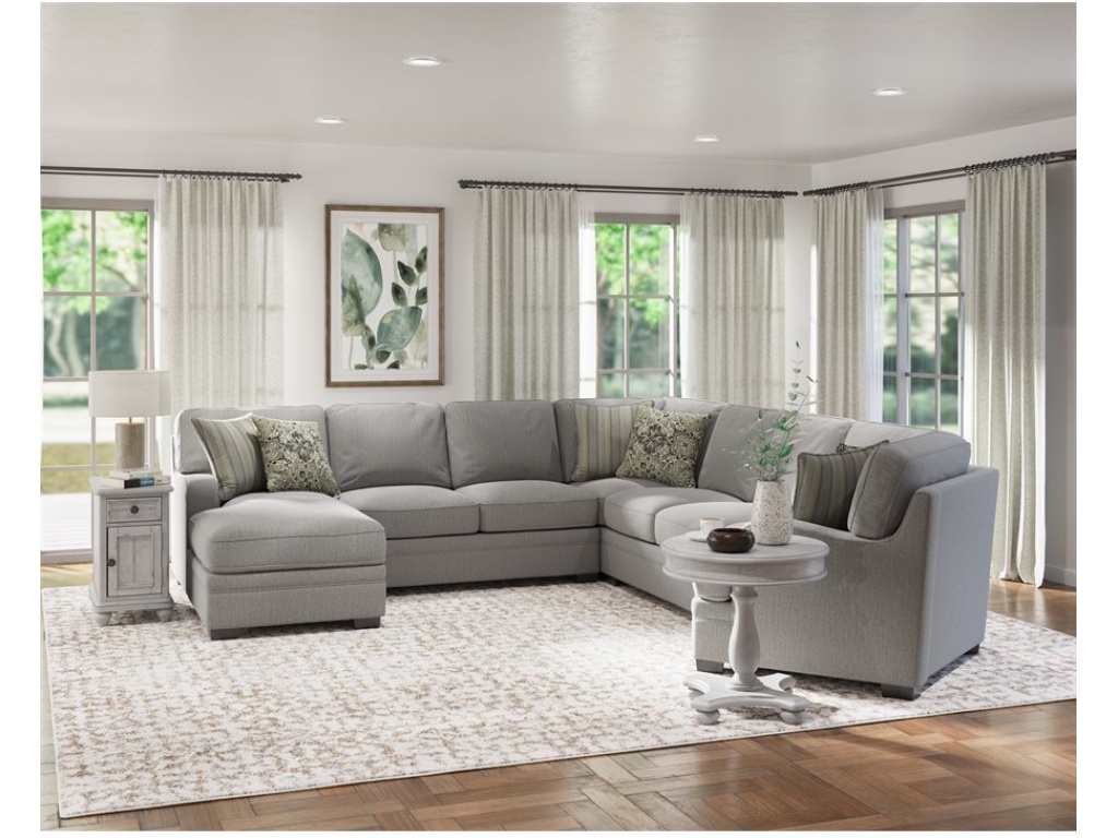 Analiese-5Pc Modular Sectional W / 6 Pillows -Lt Grey - image 4