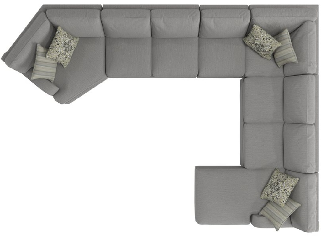 Analiese-Modular 6Pc Sectional W / 6 Pillows -Lt Grey - image 3