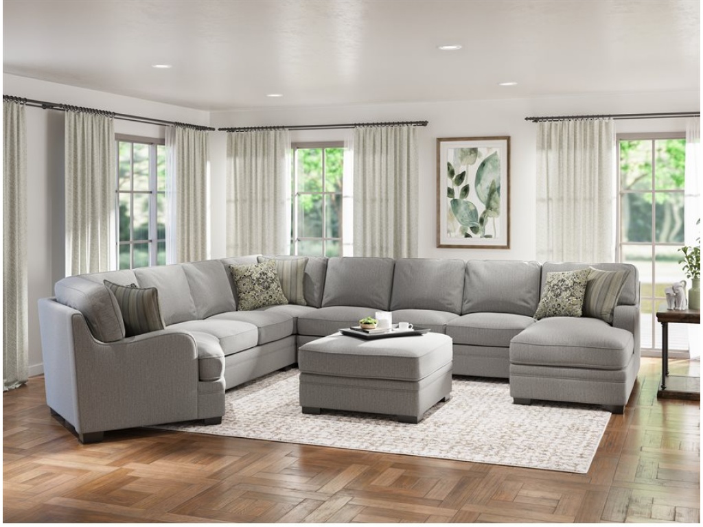 Analiese-Modular 6Pc Sectional W / 6 Pillows -Lt Grey - image 6