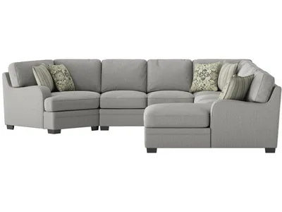 Analiese-Modular 5Pc Sectional W / 6 Pillows -Lt Grey - Alternative View