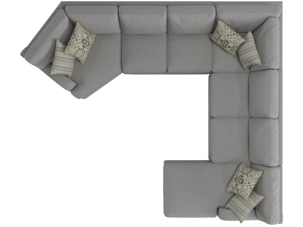 Analiese-Modular 5Pc Sectional W / 6 Pillows -Lt Grey - image 2