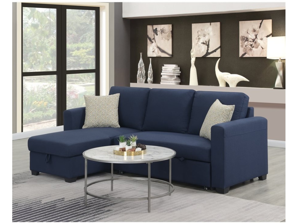 Lsf-Rsf Chaise  W / 1 Pillow-Navy - image 6