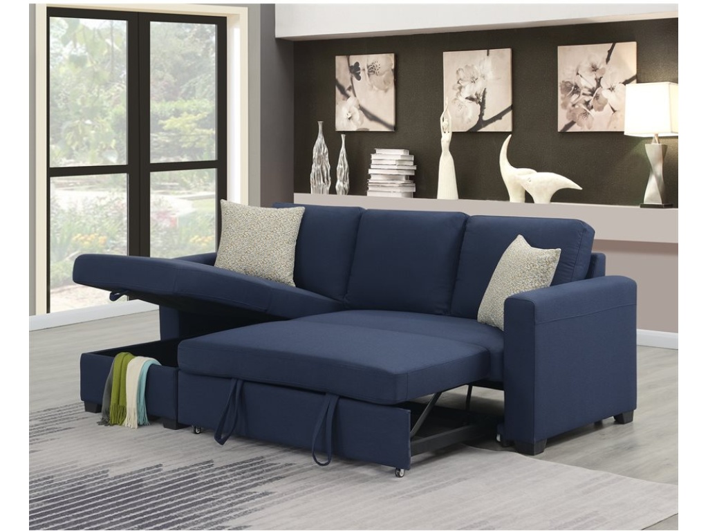 Lsf-Rsf Chaise  W / 1 Pillow-Navy - image 7