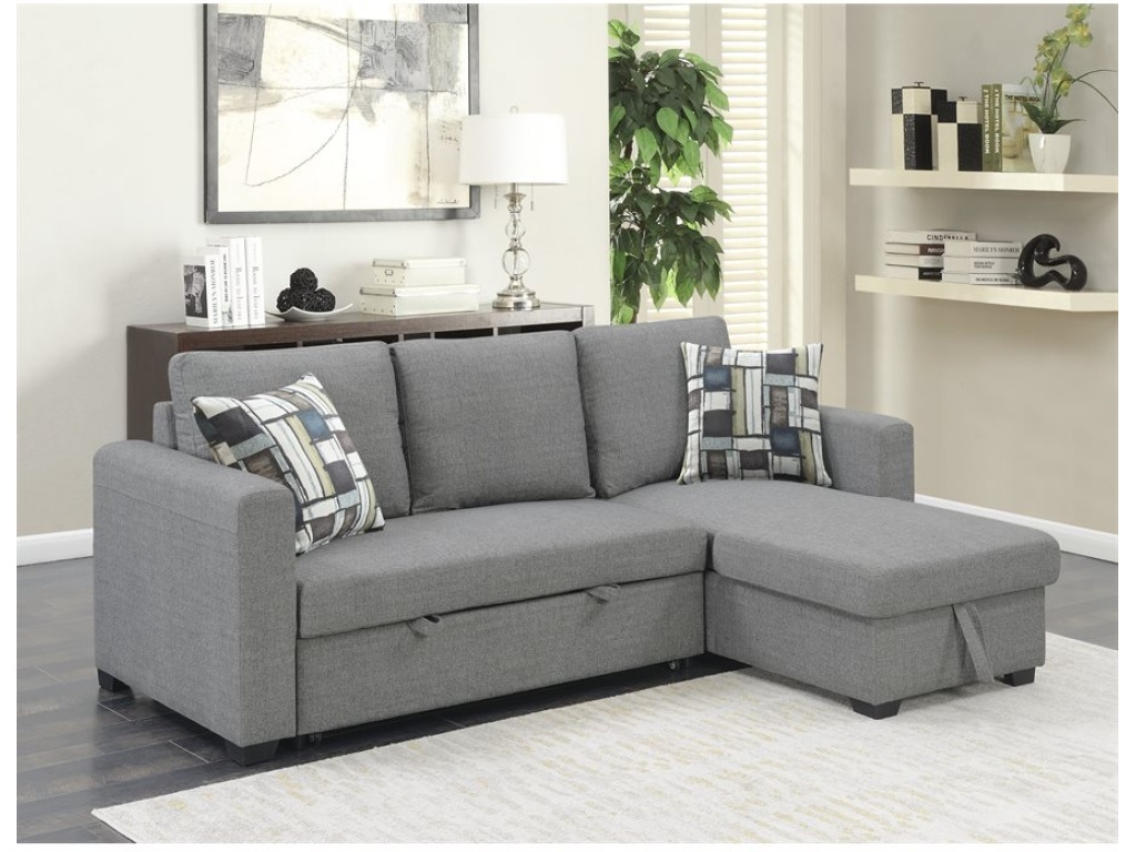 Lsf-Rsf Chaise  W / 1 Pillow-Grey - image 6