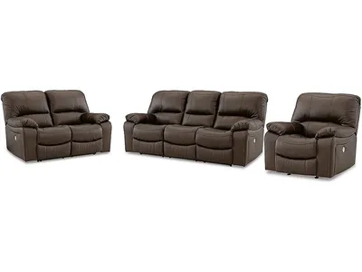 Leesworth Power Reclining Sofa, Loveseat and Recliner - Alternative View