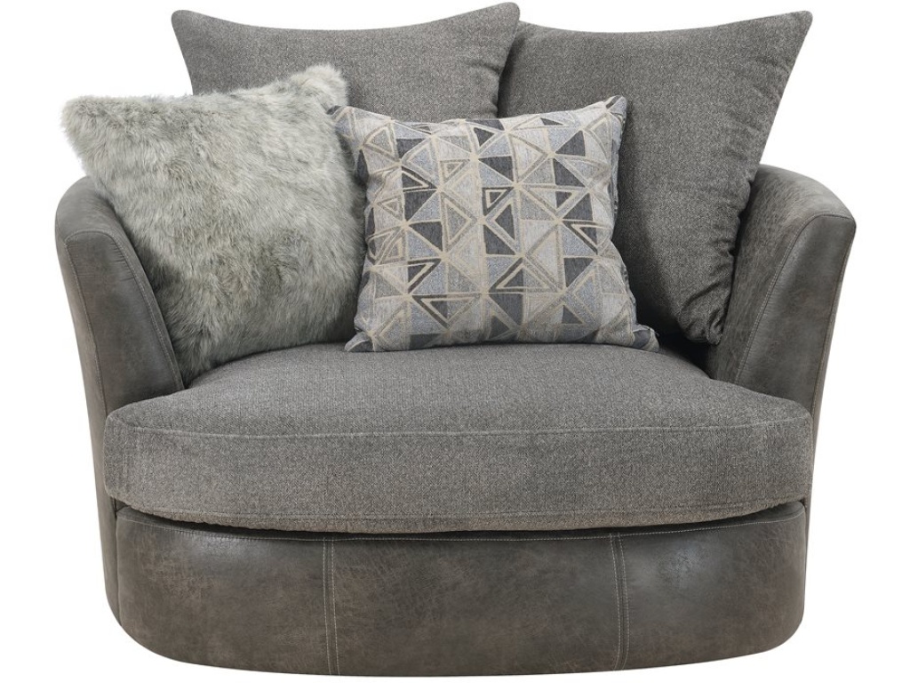 Swivel Chair W / 2 Pillows-Grey - image 1