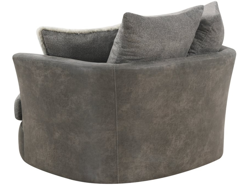 Swivel Chair W / 2 Pillows-Grey - image 2