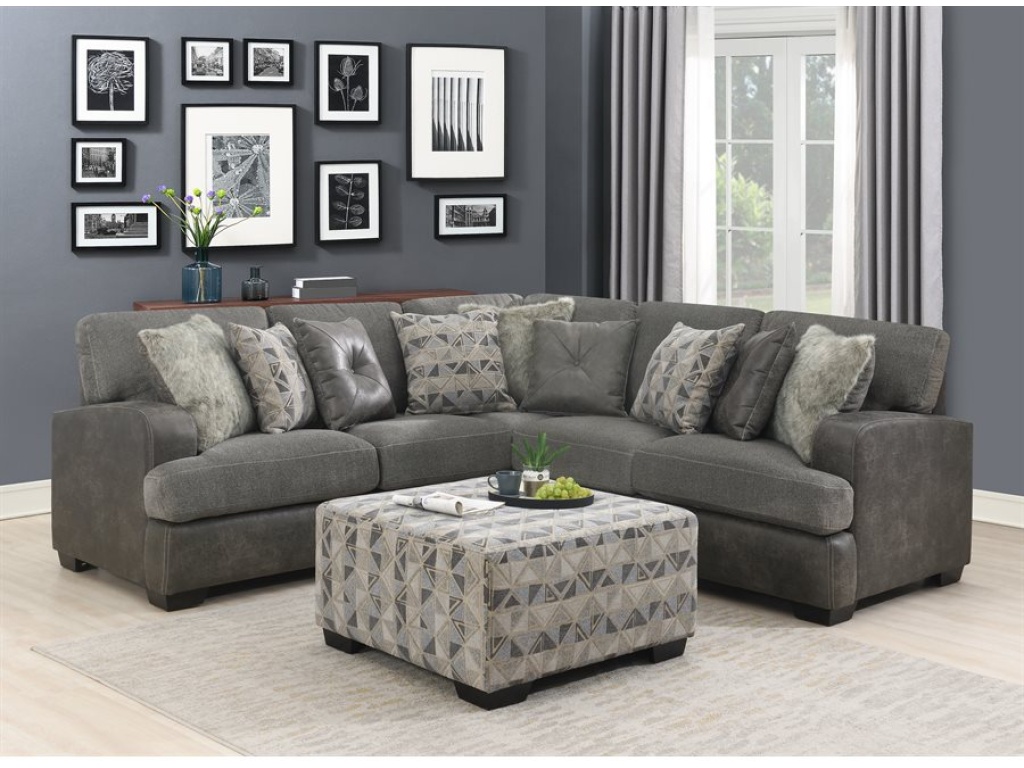 Lsf Loveseat W / 3 Pillows-Grey - image 12
