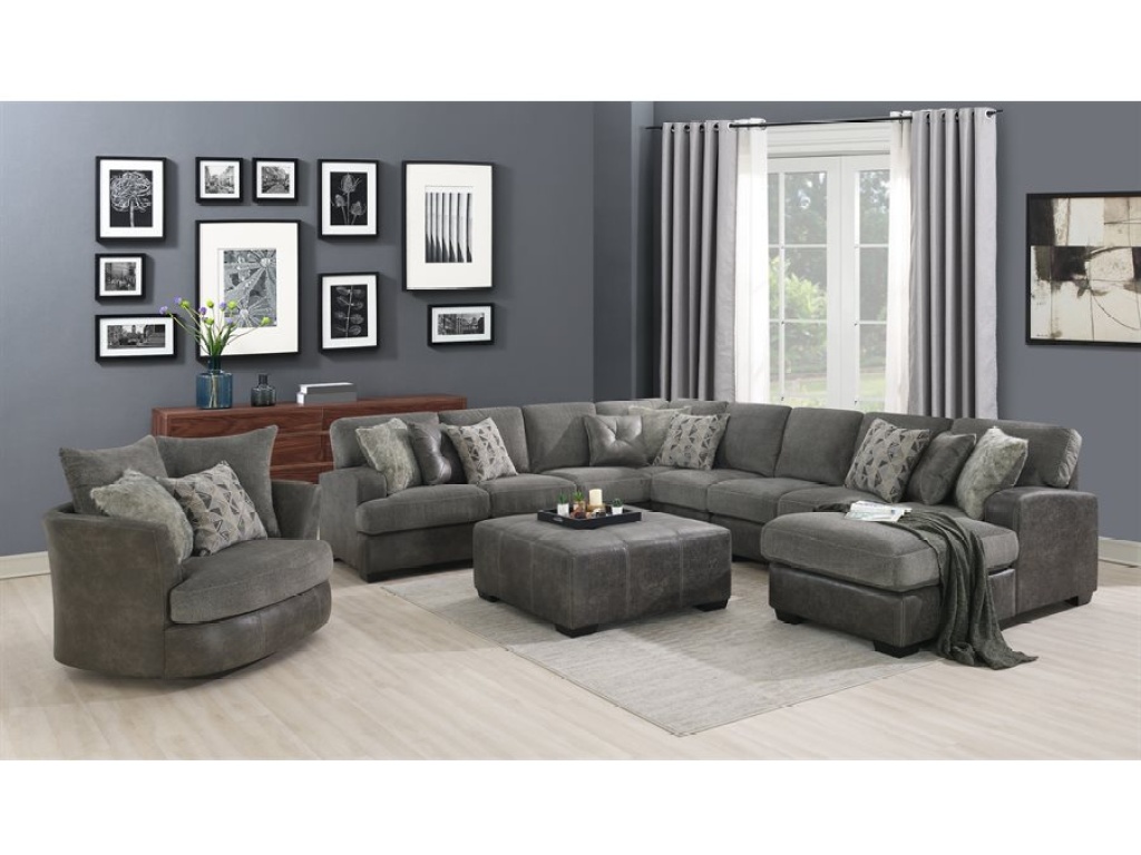 Lsf Loveseat W / 3 Pillows-Grey - image 8
