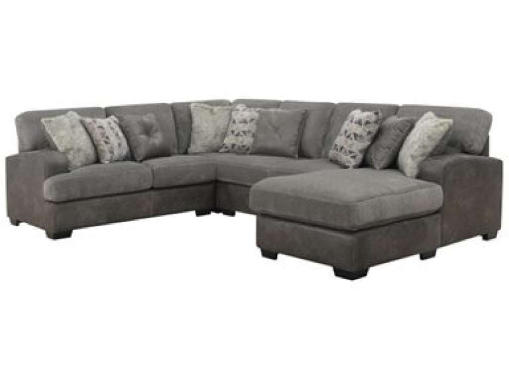 Berlin-4Pc Sectional-Lsf Love-Corner Chair-Armless Love-Rsf Chaise W / 9 Pillows-Grey - main image