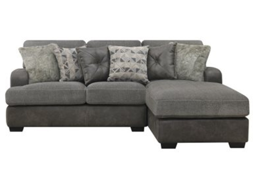 Berlin-2Pc Sectional-Lsf Love-Rsf Chaise W / 6 Pillows-Grey - main image
