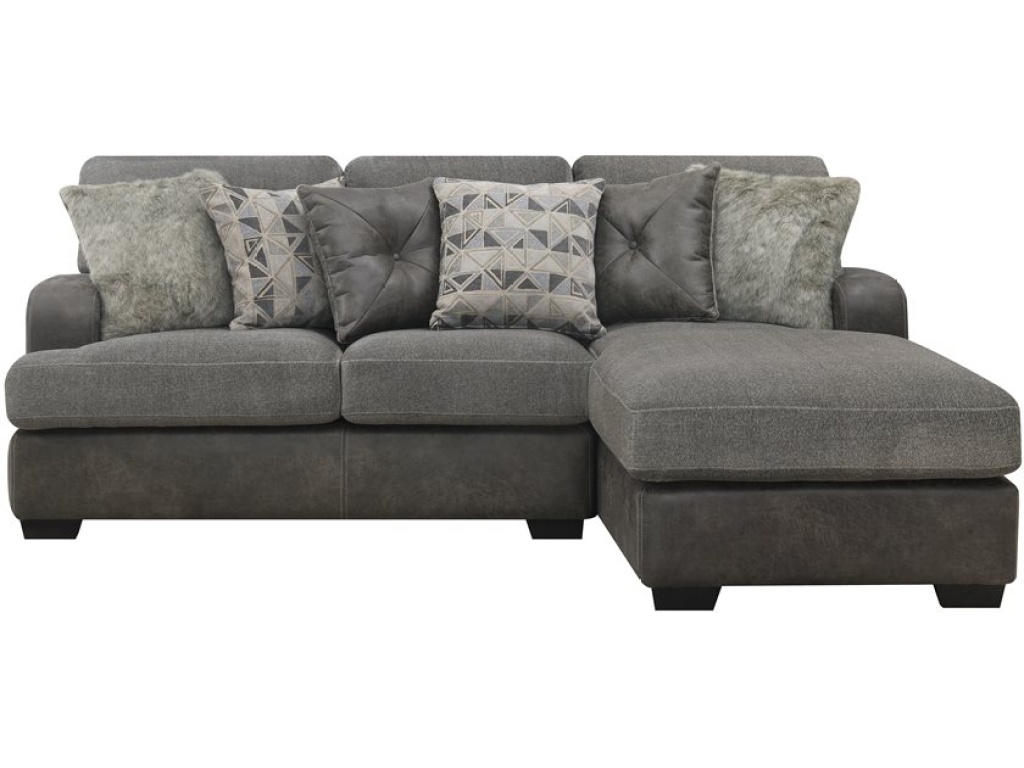 Berlin-2Pc Sectional-Lsf Love-Rsf Chaise W / 6 Pillows-Grey - image 1