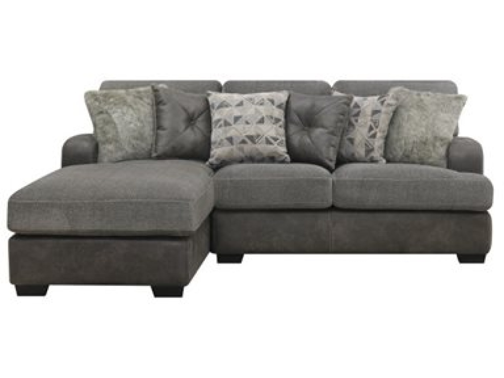 Berlin-2Pc Sectional-Rsf Loveseat-Lsf Chaise W / 6 Pillows Grey - main image