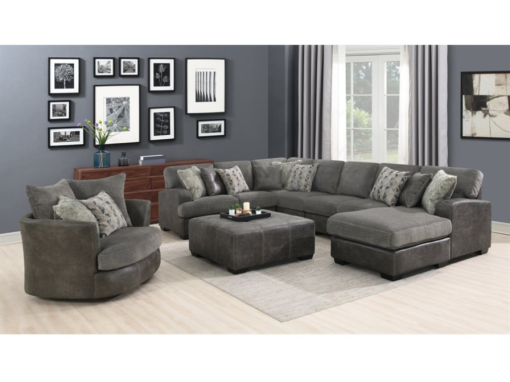 Lsf Chaise W / 3 Pillows-Grey - image 8
