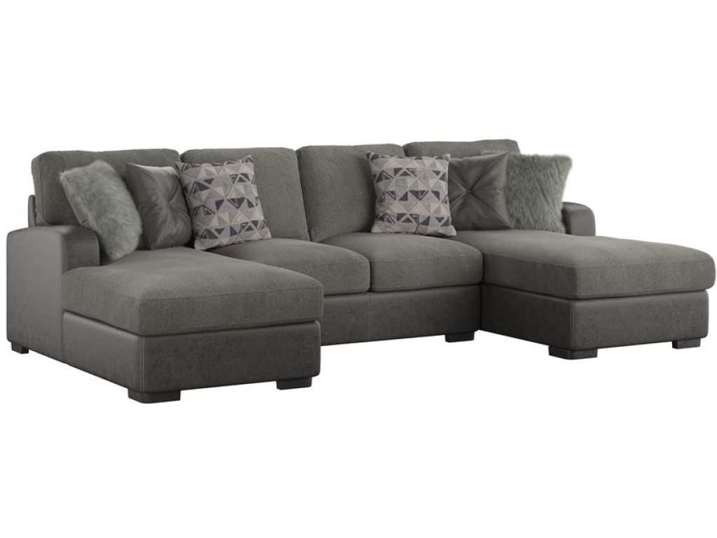 Berlin-3Pc Sectional-Lsf Chaise-Armless Loveseat-Rsf Chaise W / 6 Pillows-Grey - main image
