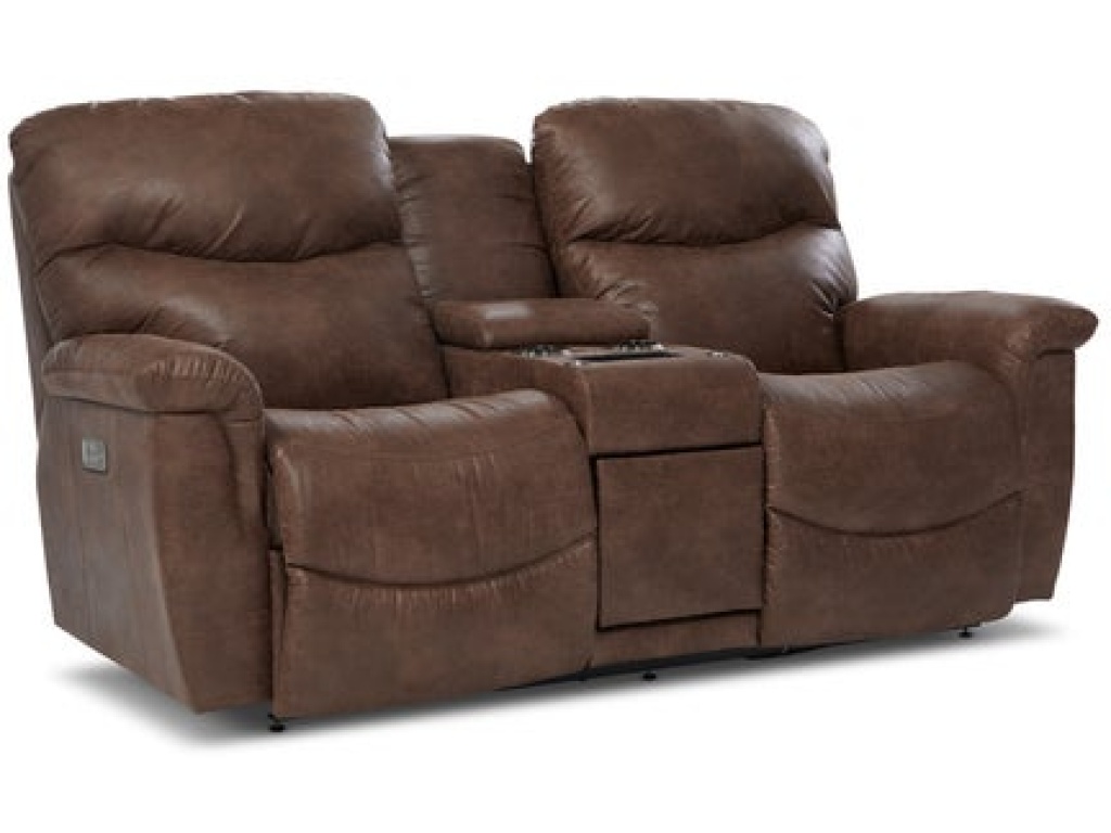 James Power Reclining Loveseat w/ Headrest & Console - image 2