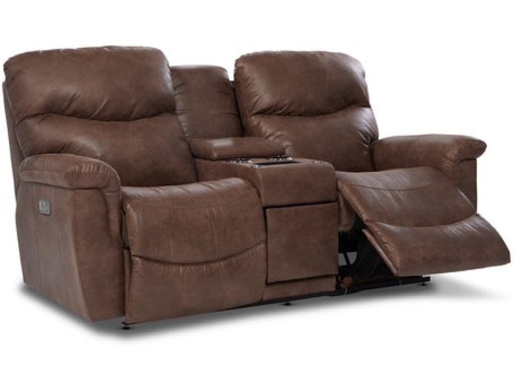 James Power Reclining Loveseat w/ Headrest & Console - image 3