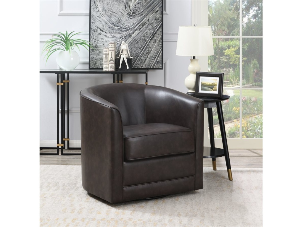 Swivel Chair-Dark Brown - image 5