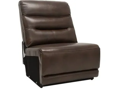 Armless Chair - Brown Leather