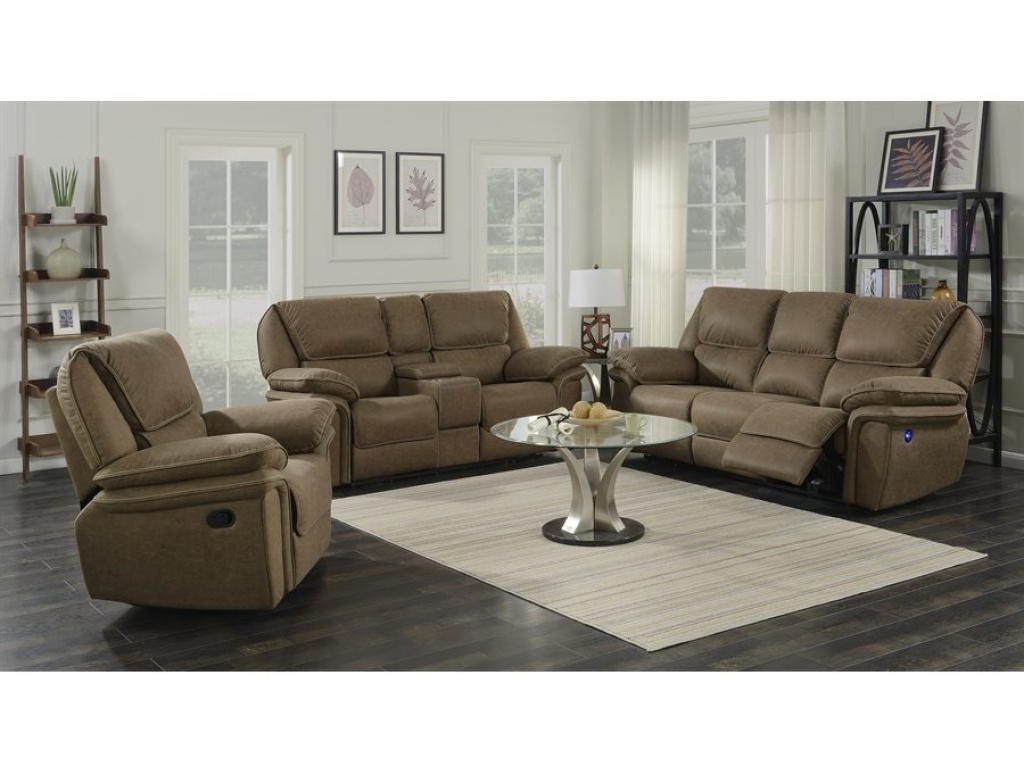 Swivel Glider Recliner-Light Brown - image 4