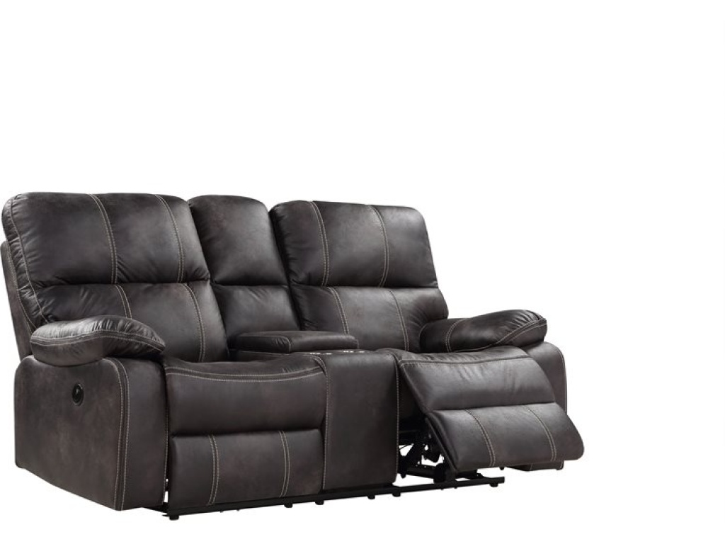Power Console Loveseat W / Usb Power Outlet-Grey - main image