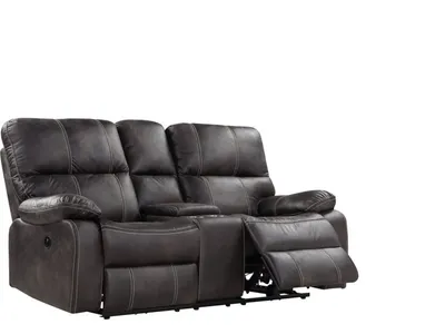 Power Console Loveseat W / Usb Power Outlet-Grey