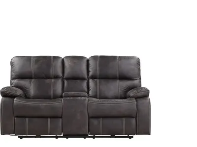 Power Console Loveseat W / Usb Power Outlet-Grey - Alternative View