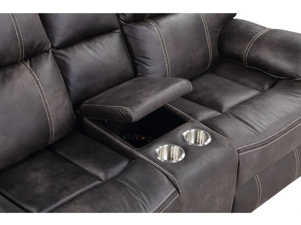 Power Console Loveseat W / Usb Power Outlet-Grey - image 4