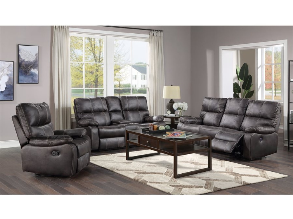Power Console Loveseat W / Usb Power Outlet-Grey - image 5