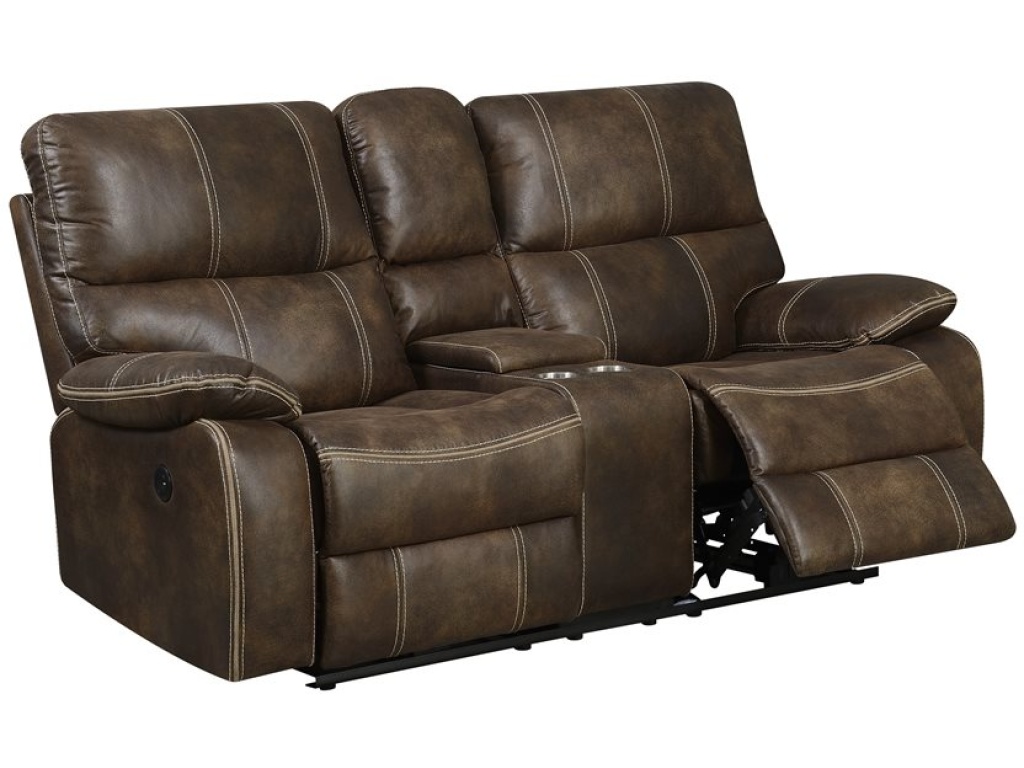 Power Console Loveseat W / Usb Power Outlet-Brown - main image
