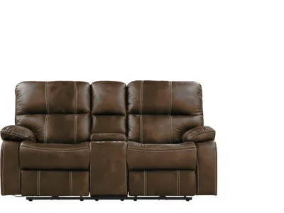 Power Console Loveseat W / Usb Power Outlet-Brown - Alternative View