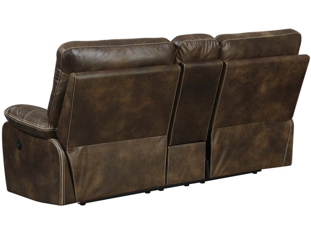 Power Console Loveseat W / Usb Power Outlet-Brown - image 2