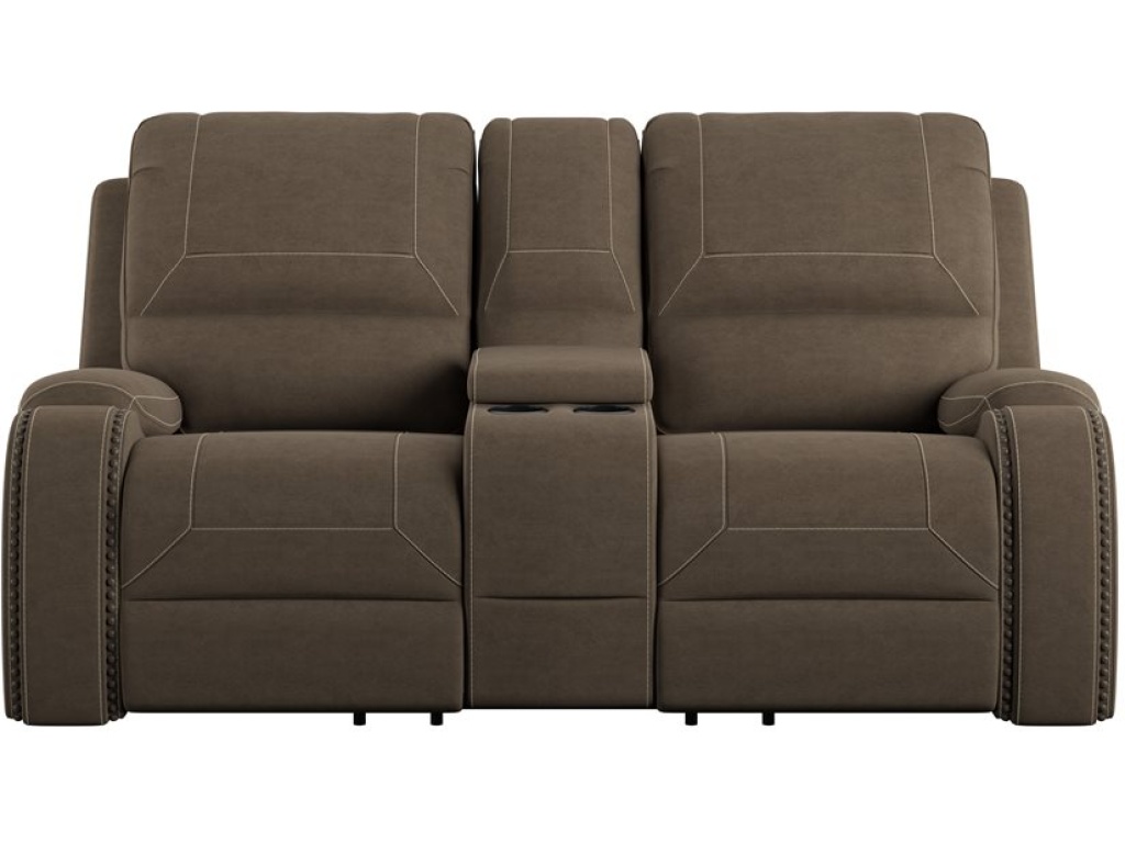 Motion Loveseat W /  Console & Usb - Brown - image 1