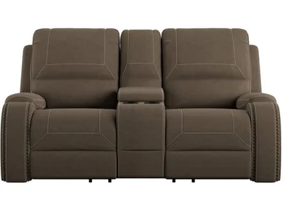Motion Loveseat W /  Console & Usb - Brown - Alternative View