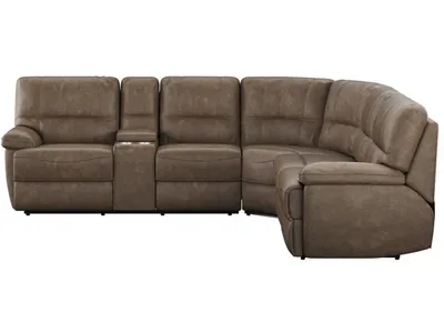 Aurora-3Pc 3-Power Reclining Sectional-Brown - Alternative View