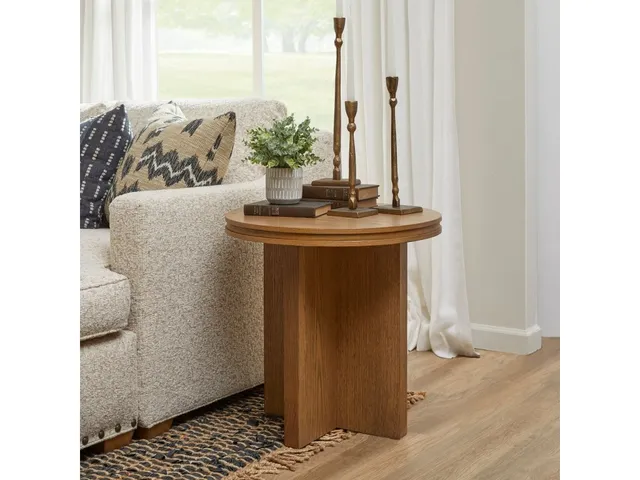 Waterfall Brown Round End Table - Alternative View