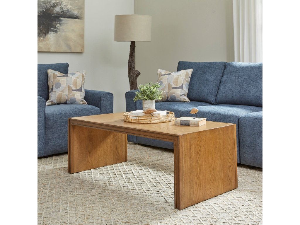Waterfall Brown Rectangular Coffee Table - image 1