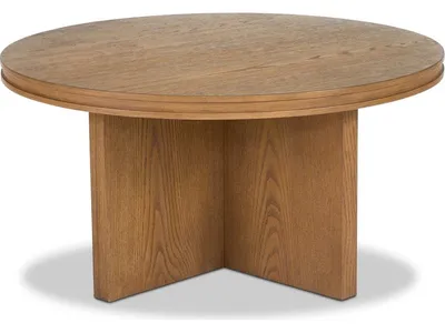 Waterfall Brown Round Coffee Table