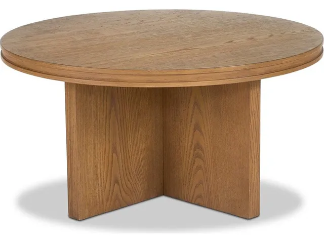 Waterfall Brown Round Coffee Table