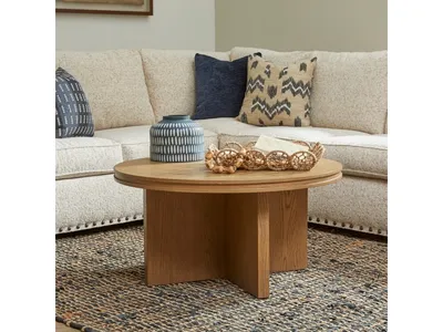 Waterfall Brown Round Coffee Table - Alternative View