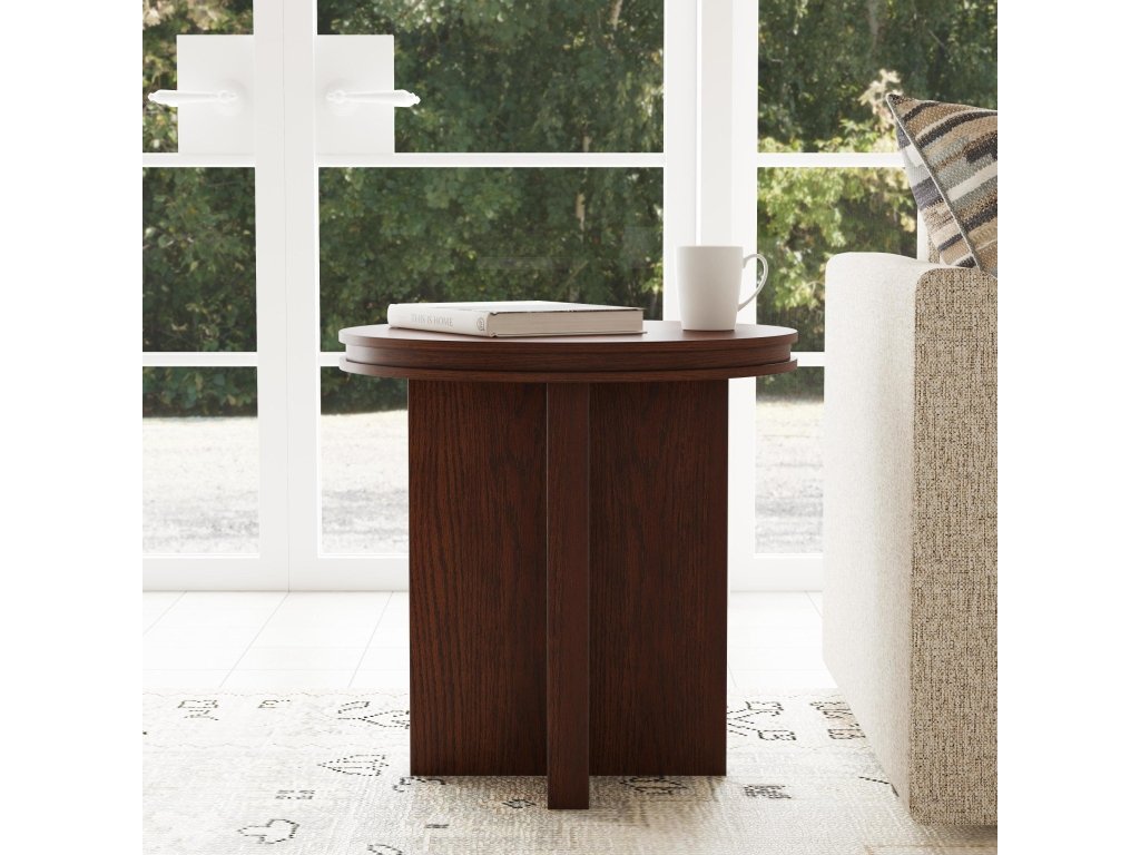 Waterfall Brown Round End Table - image 4