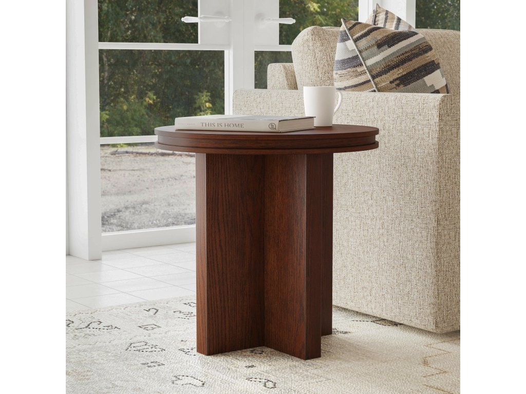 Waterfall Brown Round End Table - image 5