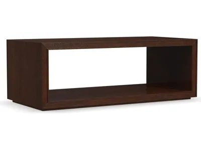 Waterfall Brown Rectangular Coffee Table with Casters