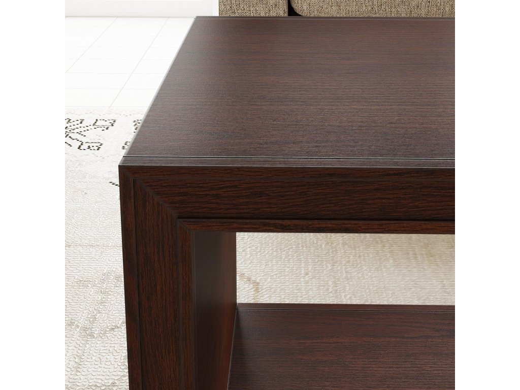 Waterfall Brown Rectangular Coffee Table with Casters - image 4
