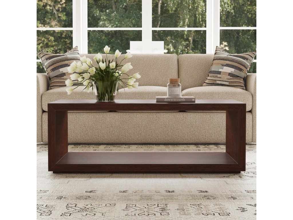 Waterfall Brown Rectangular Coffee Table with Casters - image 5